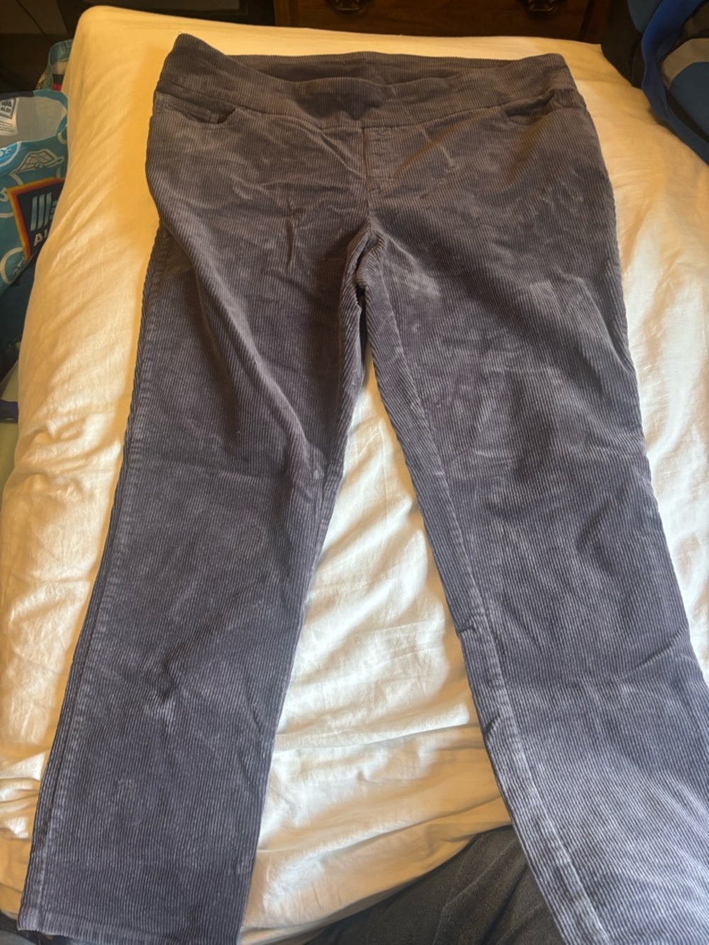 Women's Gray Corduroy Jeans - Classic Straight Leg